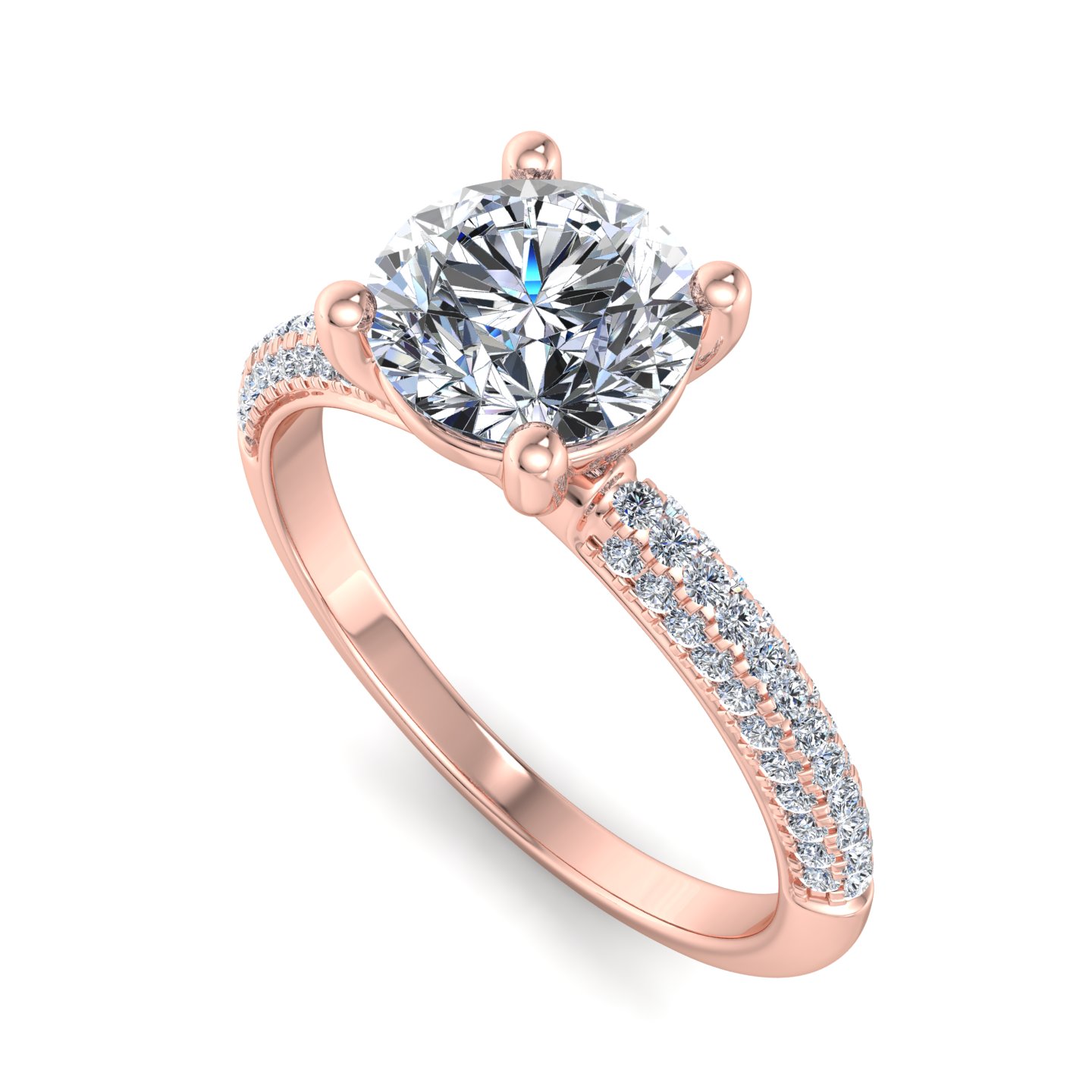Imani Triple Pave Engagement ring